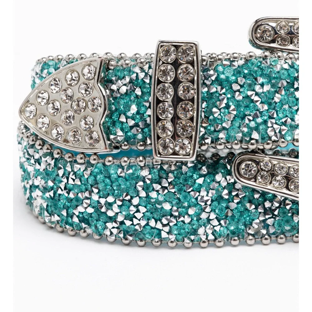 Shyanne Turquoise and Silver Rhinestone Belt
